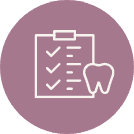 Dental health checklist with a tooth icon for oral care at Enamelle Dental.